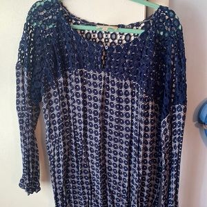 Pretty blue too with crochet detail, 4X